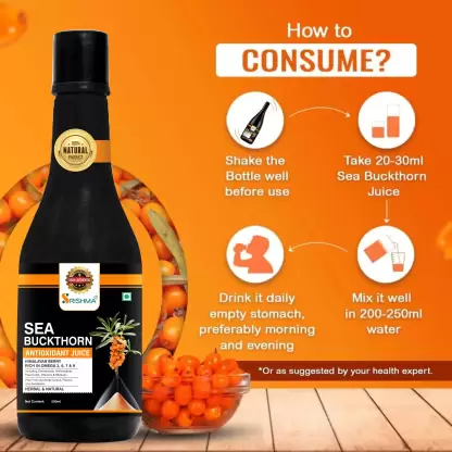 Srishma Sea Buckthorn Juice, Himalayan Berry, Enrich With Omega 3,6,9 & 7 (500 ml) - Image 7