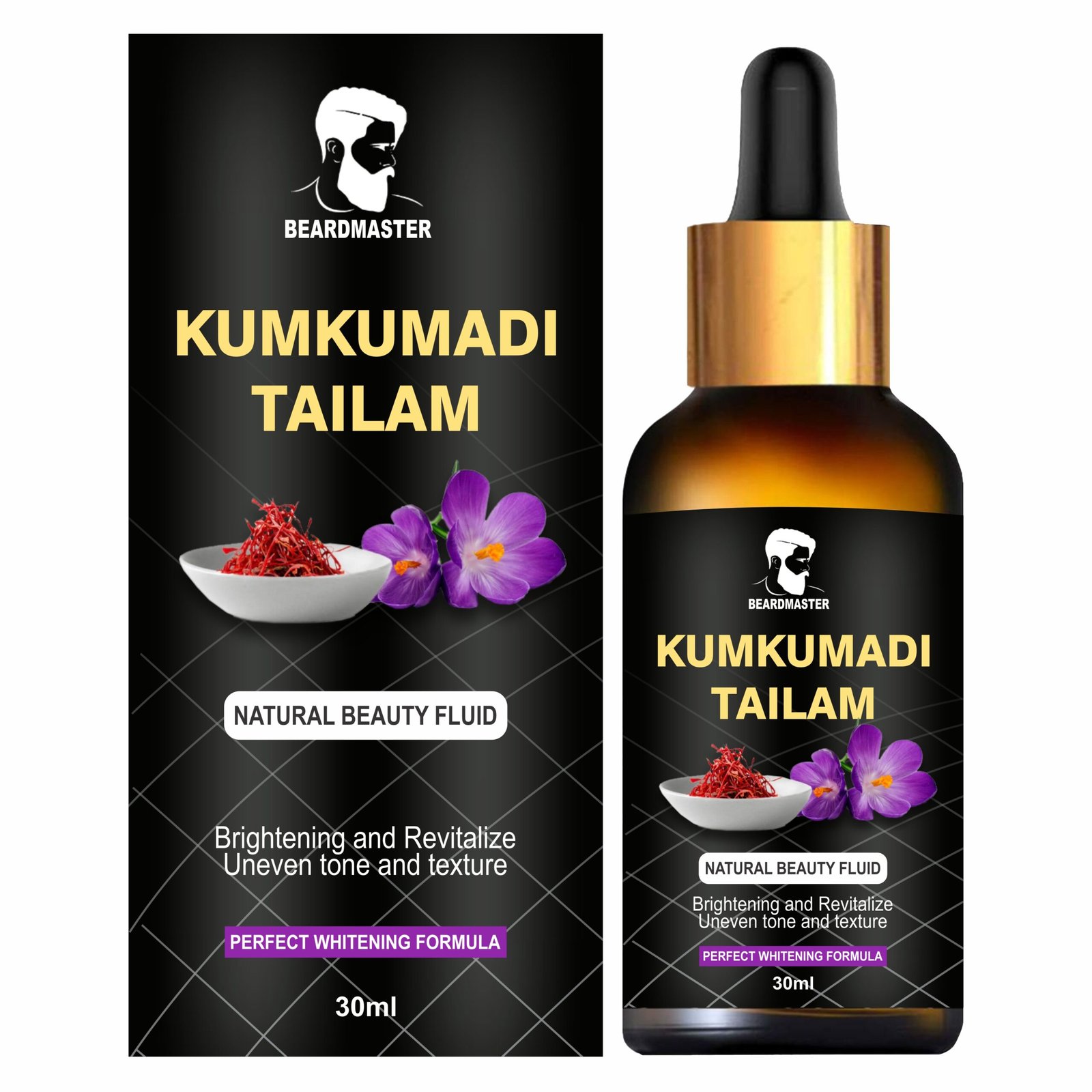 Beardmaster Kumkumadi Tailam – Natural Kumkumadi Oil for Glowing, Bright & Even-Toned Skin (30ml)