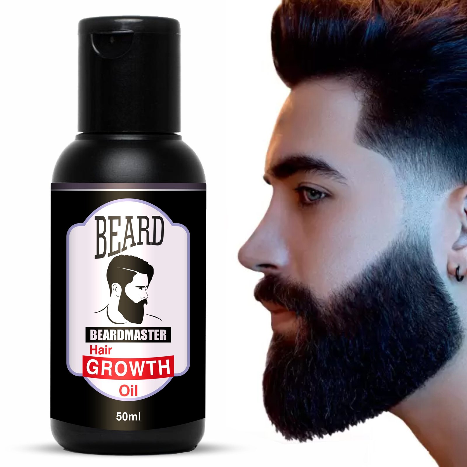Beardmaster Beard Hair Growth Oil – Natural Beard Growth Serum for Thicker, Healthier & Fuller Beard (50ml)
