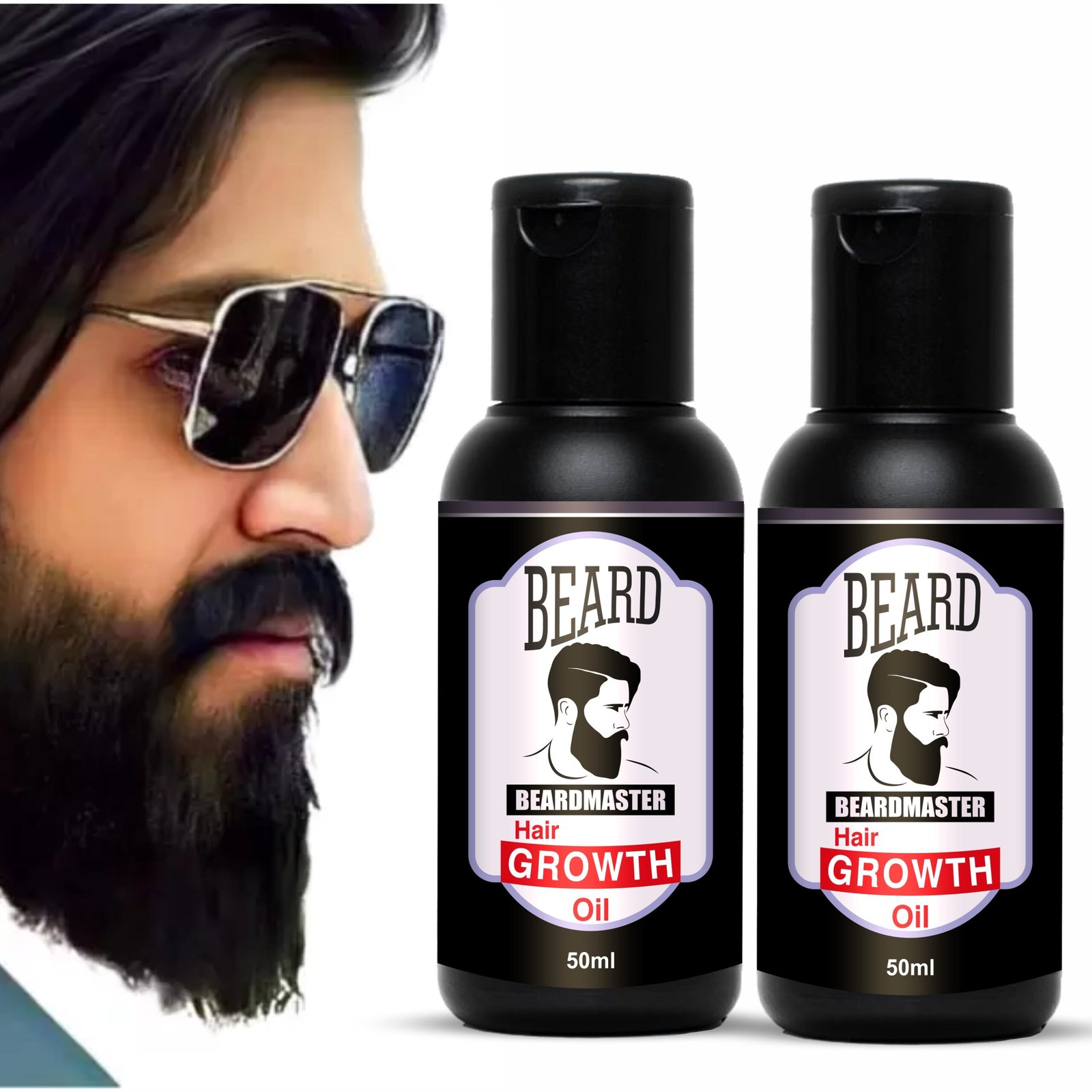 Beardmaster Beard Hair Growth Oil – Natural Beard Growth Serum for Thicker, Healthier & Fuller Beard (50ml) Pack Of 2