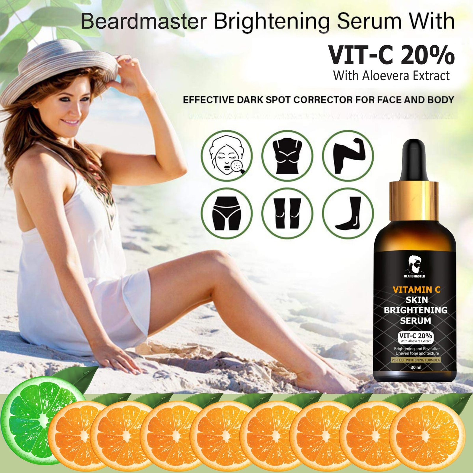 BEARDMASTER Vitamin C Serum for face with hyaluronic acid & Aloe Vera Extract (30 ml) - Image 3