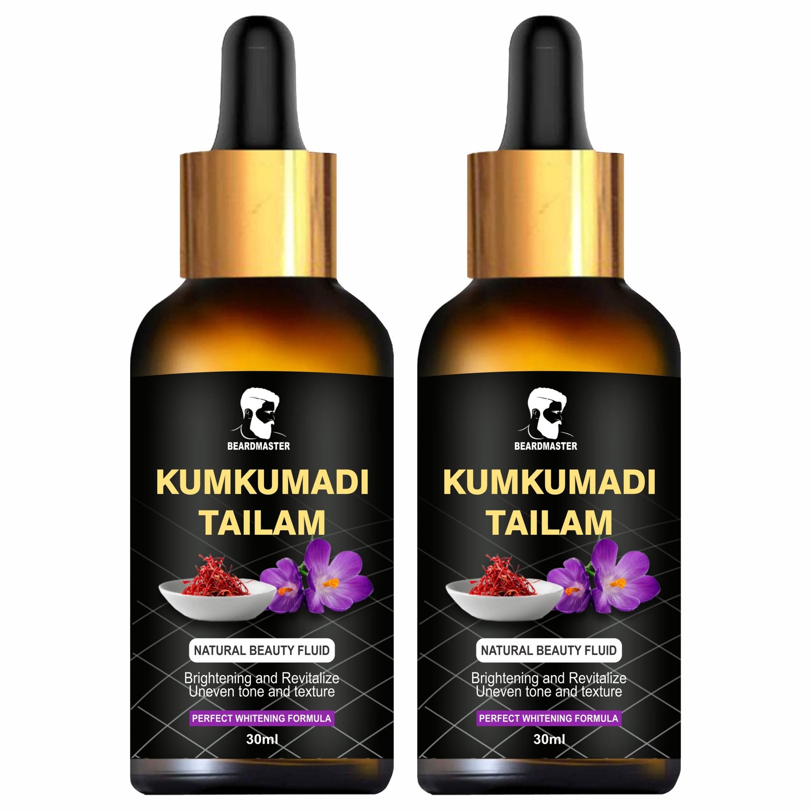 Beardmaster Kumkumadi Tailam – Natural Kumkumadi Oil for Glowing, Bright & Even-Toned Skin (30ml) Pack Of 2